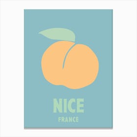 Nice, France, Graphic Style Poster 3 Canvas Print