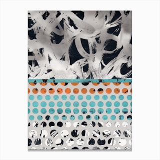 Abstract Acqua And Orange V Canvas Print