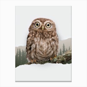 Owl Torn Paper Canvas Print