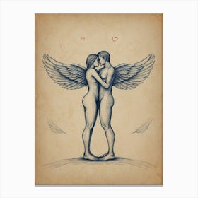 Cupid And Angel Canvas Print