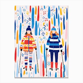 Val D Isere   France, Ski Resort Illustration 1 Canvas Print