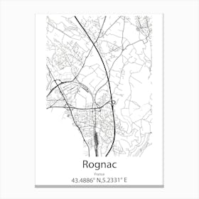 Rognac,France Minimalist Map Canvas Print