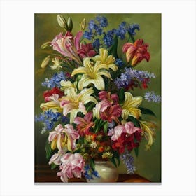 Lilies Painting 1 Flower Canvas Print