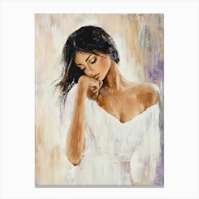 Woman In White Canvas Print