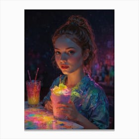 Neon Girl 6 Canvas Print