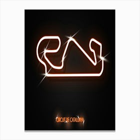 Circuit De Catalunya Spain F1 Track neon Canvas Print