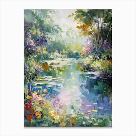  Floral Garden Enchanted Pond 9 Canvas Print