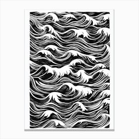 Waves In Black And White Canvas Print