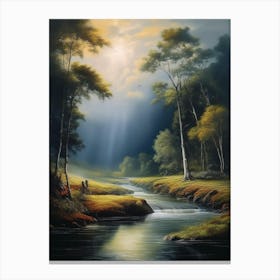 River In The Woods Canvas Print