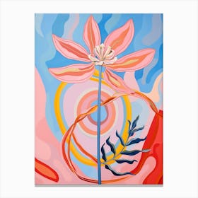 Kangaroo Paw 3 Hilma Af Klint Inspired Pastel Flower Painting Canvas Print
