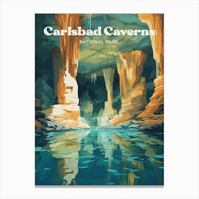 Carlsbad Caverns National Park Cave Modern Travel Illustration Canvas Print