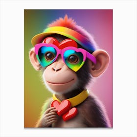 Monkey In Sunglasses 2 Canvas Print