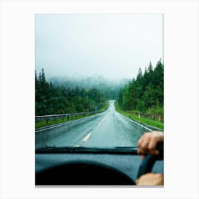 Move Drive Car Countryside Speed Mirror View Window Rear Asphalt Transport Driving Heave (7) 1 Canvas Print