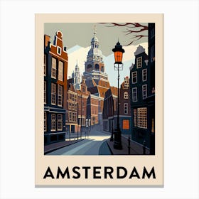 Amsterdam 4 Vintage Travel Poster Canvas Print