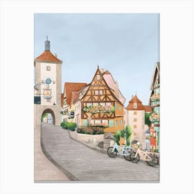 Rothenburg Germany Travel Street Canvas Print