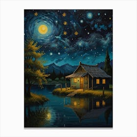 Night By The Lake 11 Canvas Print