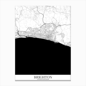 Brighton White Black Canvas Print