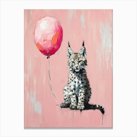 Cute Bobcat With Balloon Canvas Print