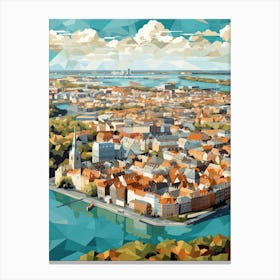 Copenhagen, Denmark, Geometric Illustration 2 Canvas Print