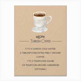 Turkish Coffee Canvas Print