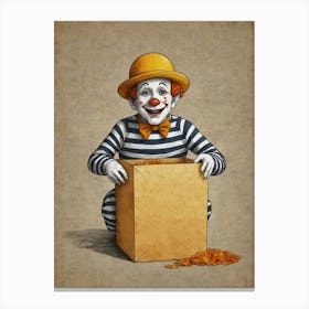 Clown In A Box Canvas Print