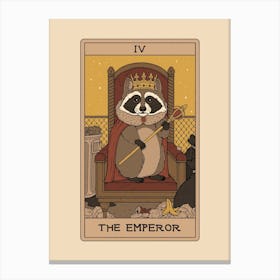 The Emperor   Raccoons Tarot Canvas Print