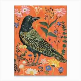 Spring Birds Raven 5 Canvas Print