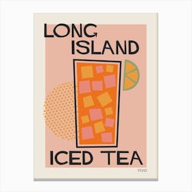 Long Island Iced Tea Retro Cocktail  Canvas Print