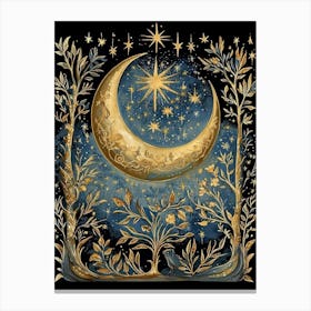 William Morris Art Sun Moon Night Eclipse Morris Exhibition Print Botanical Poster Gold Vintage Full Canvas Print