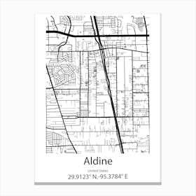 Aldine,United States Minimalist Map Canvas Print