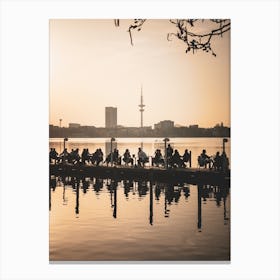 Sunset In Hamburg Canvas Print