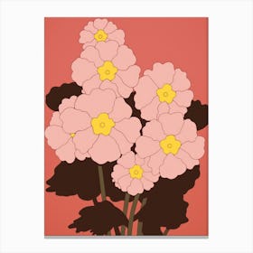 Primroses Flower Big Bold Illustration 2 Canvas Print