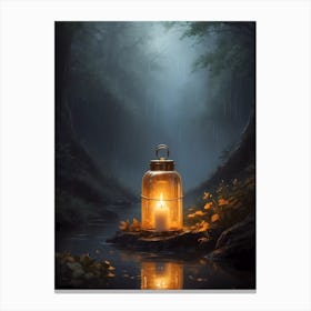 Lantern In The Forest Canvas Print