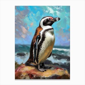 African Penguin King George Island Oil Painting 3 Canvas Print