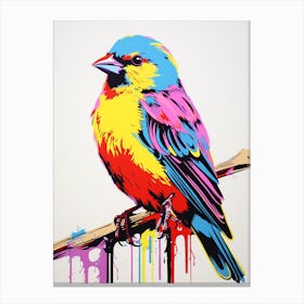 Andy Warhol Style Bird American Goldfinch 3 Canvas Print