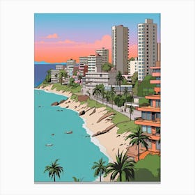 Acapulco, Mexico, Flat Illustration 4 Canvas Print