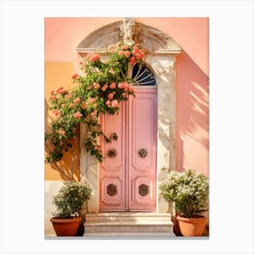 Pink Mediterranean Door Canvas Print