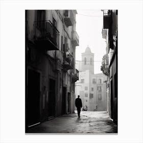 Naples, Italy, Mediterranean Black And White Photography Analogue 3 Canvas Print