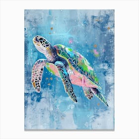 Sea Turtle Deep In The Ocean 3 Canvas Print