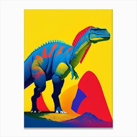 Iguanodon Primary Colours Dinosaur Canvas Print
