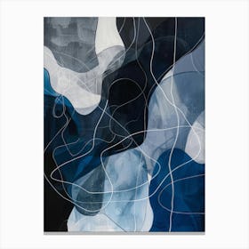 Abstract In Blue And White 1 Canvas Print
