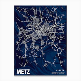 Metz Crocus Marble Map Canvas Print