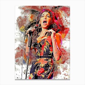 Amy Winehouse Smudge Art Canvas Print