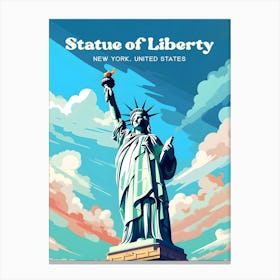 Statue of Liberty New York Sculpture Modern Travel Art Canvas Print