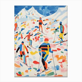 Ski Painting Colourful Illustration Canvas Print