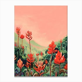 Boho Wildflower Painting Indian Paintbrush 1 Canvas Print