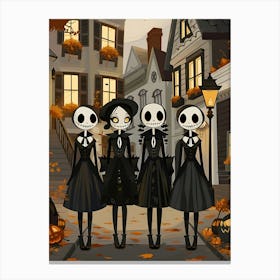 Skeletons In The Street Canvas Print