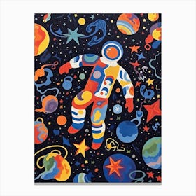 Astronaut Colourful Illustration 10 Canvas Print