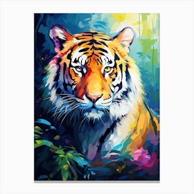 Tiger Art In Impressionism Style 3 Canvas Print