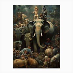 'The Elephants' 3 Canvas Print